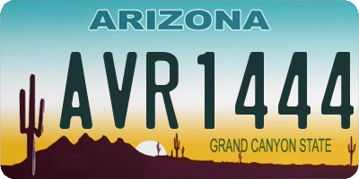 AZ license plate AVR1444