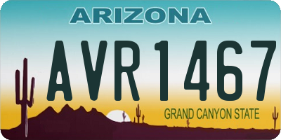 AZ license plate AVR1467