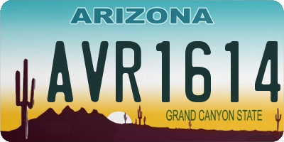 AZ license plate AVR1614