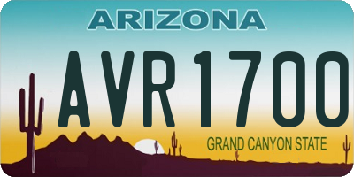 AZ license plate AVR1700