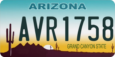 AZ license plate AVR1758