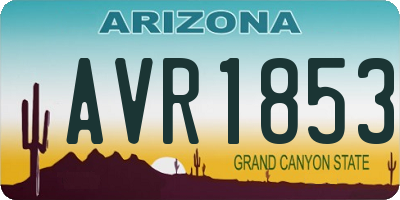 AZ license plate AVR1853