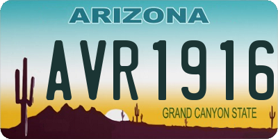 AZ license plate AVR1916