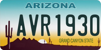 AZ license plate AVR1930