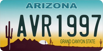 AZ license plate AVR1997