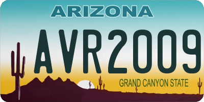AZ license plate AVR2009
