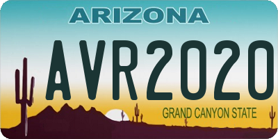 AZ license plate AVR2020