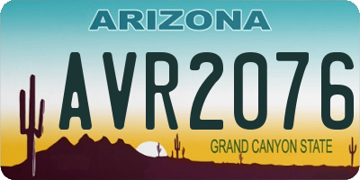 AZ license plate AVR2076