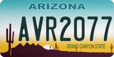 AZ license plate AVR2077