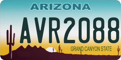 AZ license plate AVR2088