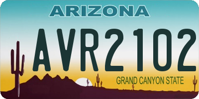 AZ license plate AVR2102