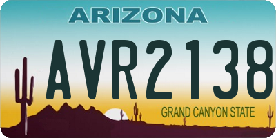 AZ license plate AVR2138