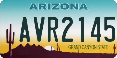 AZ license plate AVR2145