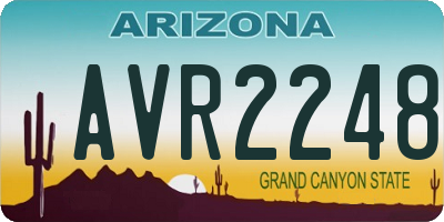 AZ license plate AVR2248