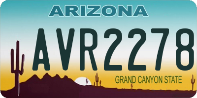 AZ license plate AVR2278