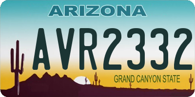 AZ license plate AVR2332