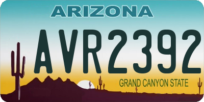 AZ license plate AVR2392