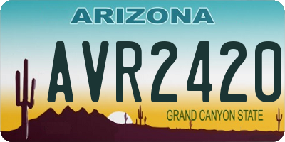 AZ license plate AVR2420
