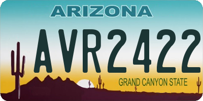 AZ license plate AVR2422