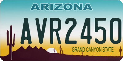 AZ license plate AVR2450