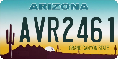 AZ license plate AVR2461