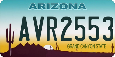 AZ license plate AVR2553