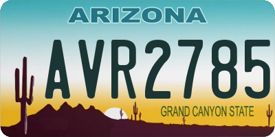 AZ license plate AVR2785