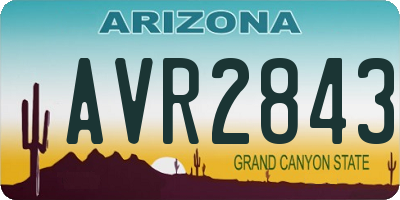 AZ license plate AVR2843