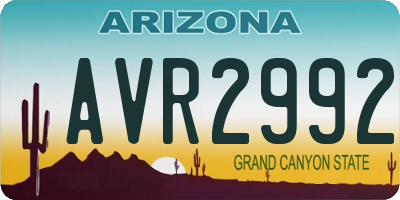 AZ license plate AVR2992