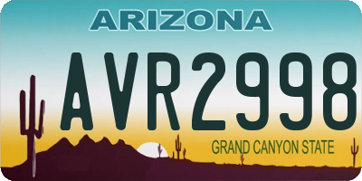 AZ license plate AVR2998