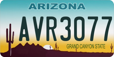 AZ license plate AVR3077