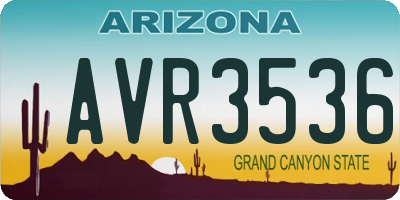 AZ license plate AVR3536
