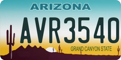 AZ license plate AVR3540