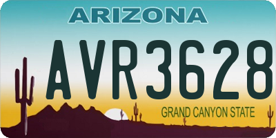 AZ license plate AVR3628