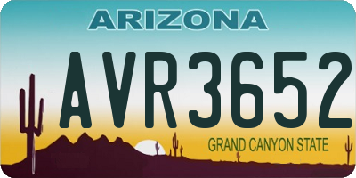 AZ license plate AVR3652