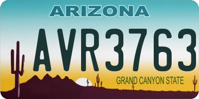 AZ license plate AVR3763
