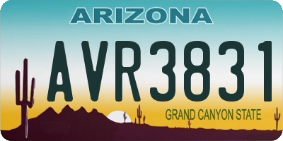 AZ license plate AVR3831