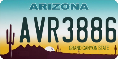 AZ license plate AVR3886