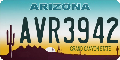 AZ license plate AVR3942
