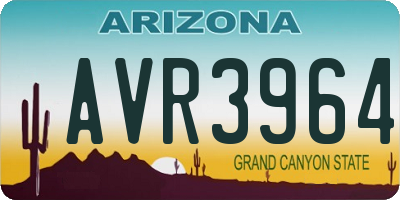 AZ license plate AVR3964