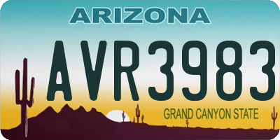 AZ license plate AVR3983
