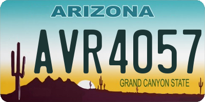 AZ license plate AVR4057