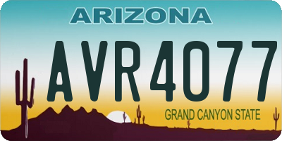 AZ license plate AVR4077