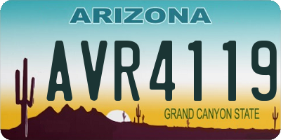 AZ license plate AVR4119