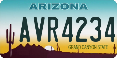AZ license plate AVR4234