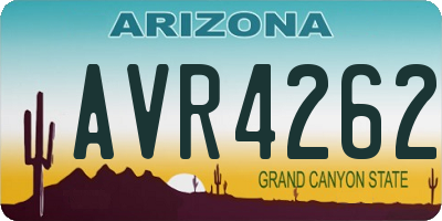 AZ license plate AVR4262