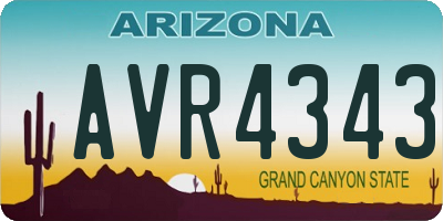AZ license plate AVR4343