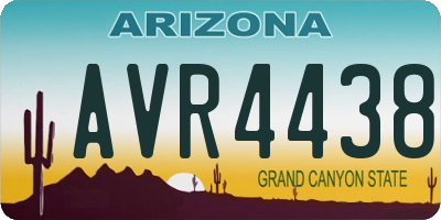 AZ license plate AVR4438