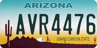 AZ license plate AVR4476