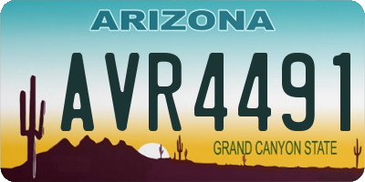 AZ license plate AVR4491